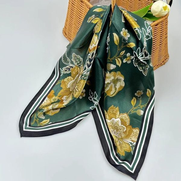 53cm 100% Mulberry Silk Scarf Square, Women’s Scarf, Fashion Scarf, Bandana, Bag Accessory,Blossoms Vintage，Gift-Packaged with Free Shipping