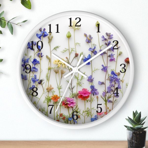 Floral Wall Clock, Unique Botanical Decor, Beautiful Flower Timepiece