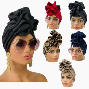 Turban Hat | Pretied Head Scarf | Women Headwear | Ruffled-Design Turban | Gift for Women