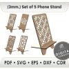 Phone Desk Stand Laser Cut SVG | Cell Phone Desk Stand SVG Bundle