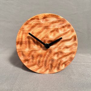 Intricate Carved Wooden Desk Clock – Unique Analog Table Clock – Handcrafted Natural Wood Office Decor, Elegant Home Decoration, Gift