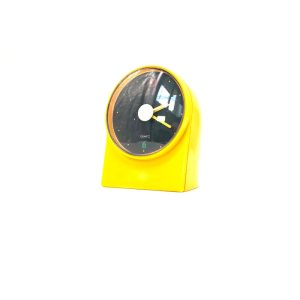 Space Age Yellow Table Clock Desk Clock Made in Germany, 80s