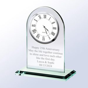Engraved Message Glass Clock, Personalized Wedding Gift, Anniversary Clock, Anniversary Gifts, Gifts For Him, Write Your Own Message