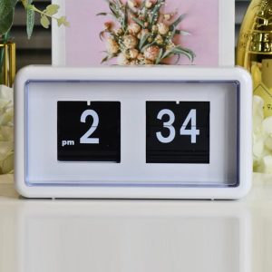 Vintage Retro Classic Desk Auto Flip Clock, Page Turning Flipping Wall Mount Clock Perfect for Home Decor,Desktop Decor,Mothers Day Gift