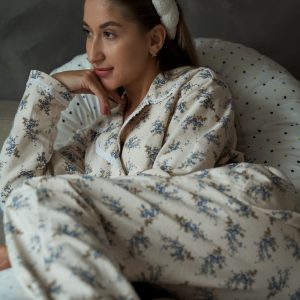 Warm pajamas, Women’s warm pajamas, Cotton pajamas, Natural pajamas, Floral flannel pajamas, Organic cotton, Flannel pajama, 100% Cotton