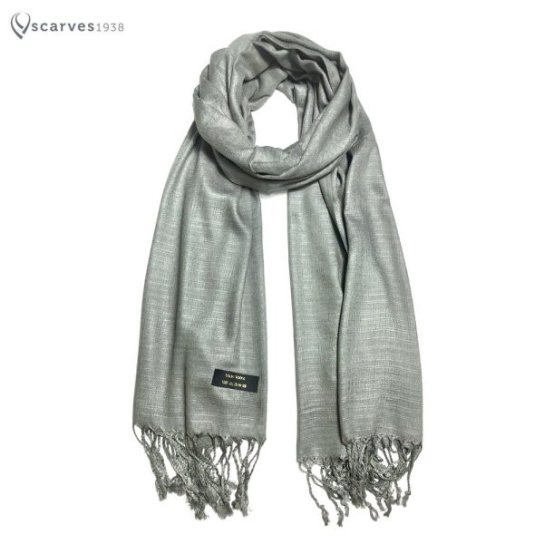 Gray Raw Thai silk Scarf Gift for her woman’s scarf Soft touch unisex Spring scarf Handmade scarf Foulard elegant man’s scarf Gray scarves