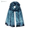 Luxury Soft Silky Scarf, Green Scarf, Personalised Gift For Her, Exotic Garden Bird Scarf, Gift Box Available, Emerald Green Scarf