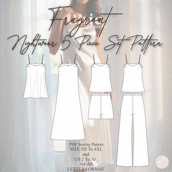 Pajamas Set Pattern | Pajama Set for Women | Nightwear Sewing Pattern |  Pyjama Pattern | Loungewear Pattern | PDF Digital Sewing Pattern