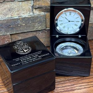 Personalized Nautical Compass Clock, Desk supplies, Fathers Day, Grandfathers Gift, Birthday, Christmas, Valentines, Retirement, Military
