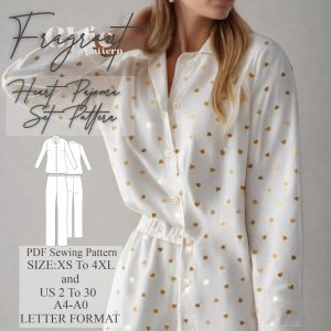 Pajama Set Sewing Pattern,Pajama Shirt and Pants Pattern,Women Sewing Pattern,Nightwear Pattern,Loungewear Pattern,Digital Sewing Pattern