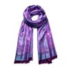 Blue Cashmere Women’s Scarf, Leaves Pattern Soft and Comfortable Warm Wrap, Birthday Gift For Her, Christmas Gift, Mother’s Gift, UK Seller