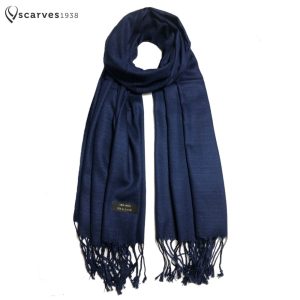 Dark blue Raw silk Scarf Gift for her woman’s scarf Natural color Casual Handmade scarf handwoven silk Stole Bridesmaid scarf Shawl & Wraps