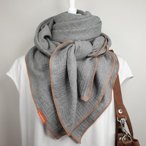 Neck scarf muslin melange, various colors, 100% cotton, women’s girls, large decorative scarf for autumn winter, warm and cozy