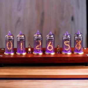 IN-14 Nixie Tubes Clock, Steampunk clock, DIY Nixie clock kit, Retro Table Office Clock, Christmas Holiday Gift, Desktop Nixie neon clock