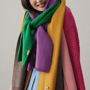 Personalized Luxurious Valentine’s Gift: Thick, Soft Merino Wool Scarf with Custom Embroidery