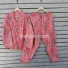 3 Pieces Pyjama Sets, Cotton Pink & Brown Striped Summer PJs, Unisex Wear, Cotton Boho Hippie Style ,3 Piece PJ Set Women’s Night Suit,