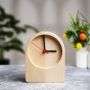 Green Stone Desk Clock From Hurdal Norway, Handmade Hornfels Rock Clock With Golden Details, Unique Rustic Home Office Decor