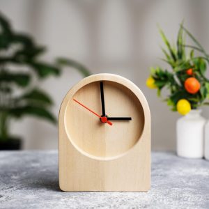 Personalized Wooden Desk Clock/Unique Analog Table Clock/Natural Wood Office Decor