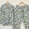 Hand Block Print Pajamas, Floral Pure Cotton Pj’s, Pajamas Set ,Indian Cotton,Night Wear, Soft Cotton Night Suit,Gift for her,Bridesmaid Pjs