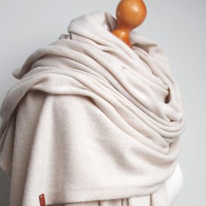 Large oversized wool scarf for women, light beige, cream, voluminous scarf, light, large winter scarf, gift ideas for her, wool travel wrap