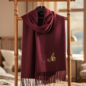 Personalised luxury scarf Winter Scarf Women Scarf Custom Christmas Scarf Embroidered Initial Scarf Wedding Scarf Gift Scarf 24110503