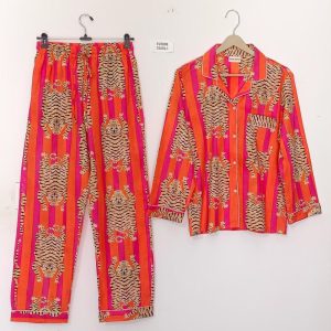 Women Cotton Pants Shirt Set, Pj Set, Night Suit, Indian Cotton Pajama Set, Cotton Hand Block Print, 100% Cotton Light & Soft Night Dress