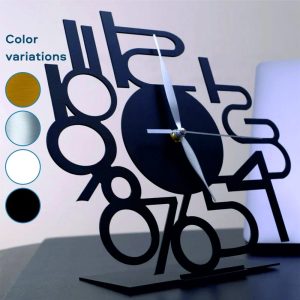Classic Metal Silent Table Clock, 9.8 Inches (25 cm), Unique Desk Accessory, Original clock for gift, Desk Clock