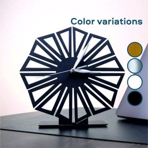 Classic Metal Silent Table Clock, 9.8 Inches (25 cm), Unique Desk Accessory, Original clock for gift