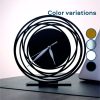 Quiet Wooden Desk Clock Minimalist Italian Design No Ticking Round Analog Timepiece For Modern Bedroom Or Living Room Decor Elegant Accent