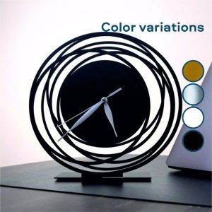 Classic Metal Silent Table Clock, 9.8 Inches (25 cm), Unique Desk Accessory, Original clock for gift