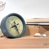 Modern LED Mirror Clock with Wooden Stand, Roman Numerals Clock, USB Powered, Stylish Tabletop Decor, Minimalist Desk Clock, Wedding Gift