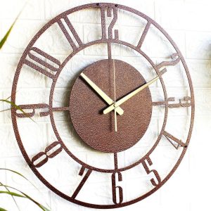 Unique Copper Wall Clock, Large Silent Metal Wall Clock, Art Deco Clock,Handmade Clock,Modern Clocks For Wall,Brown Clock,Father In Law Gift