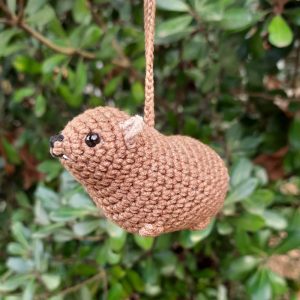 Rock Hyrax Wawa Awawa animal Hanging car charm or keychain – handmade crochet Cape hyrax rear view mirror hanger