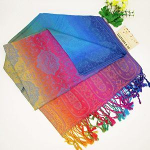 Women’s Scarf, Rainbow Colours Scarf, Large Scarf, Women’s Accessories, Pashmina Scarf, Ethnic Style Ladies Scarf, Gifts for Her