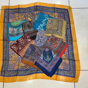 Pure Silk Fabric Women’s Scarf, Hippie Boho Floral And Other Printed Head Cover Scarf, Bohemian Light Weight Hair Cover Scarves For Women’s.