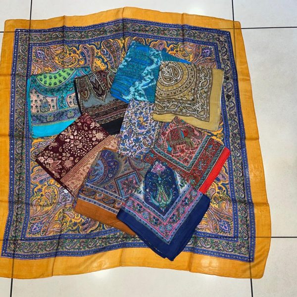 Pure Silk Fabric Women’s Scarf, Hippie Boho Floral And Other Printed Head Cover Scarf, Bohemian Light Weight Hair Cover Scarves For Women’s.