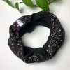 Maxi women’s scarf, Autumn Ginkgo leaf shawl lined in black Minky fleece