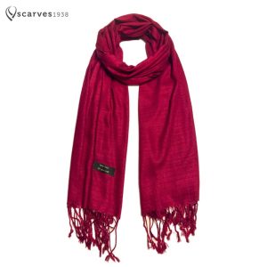 Burgundy Raw Thai silk Scarf Gift for her woman’s scarf Soft touch unisex Spring scarf Handmade scarf Foulard elegant man’s scarf Wine Red
