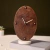 Orange Desk Clock NO TICKING, Wood Tabletop Clock in 60s Vintage Style, Unique Mantel Clock, Autumn Pumpkin Halloween decor, Xmas gift ideas