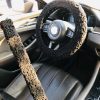Rear View Mirror Decor Charm First Car Gift for WomenHandmade Sunflower Daisy Swining Plant Hanging Crochet Cute Flower Car Accessories