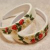Full Embroidered Velvet Headband, Embroidery Floral Headband, Hair Accessories For Woman, Handmade Headband