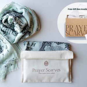 Christian Gift Prayer Shawl – Bible Verse Scarf with God’s Protection, Faith-Inspired Shawl in Honeydew Green