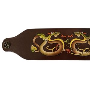 Painted Embossed Leather Cuff Bracelets – Handmade Top Grain Cowhide Birthday Gift for Men & Women- double ply