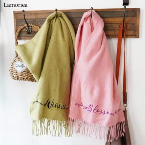 Personalized Embroidered Scarf, Custom Winter Scarf, Monogrammed Name Scarf, Women Scarf, Long Neck Scarf, Warm Scarf, Gift for Her,Mum Gift