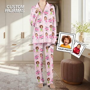 Personalized Photo kids mom Pajamas Set, Best mom ever pajama, Mother’s day Pajamas For Women, Holiday Pajamas, custom photo