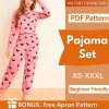 PDF Pajamas Patterns Women’s Pajama Pattern Sewing Pattern Loungewear Patterns Sleepwear Patterns Pj Pattern Christmas Pajamas Patterns