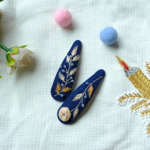 Embroidered Barrette Clip, Hand Embroidery Hair Clip, Floral Hand Embroidered Hair Clip, Handmade Hair Accessories, Cute Hair Clip