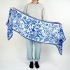 100% Mulberry Silk Scarf – Emperor’s painting “Auspicious Crane Art” & A Thousand Li of Rivers and Mountains