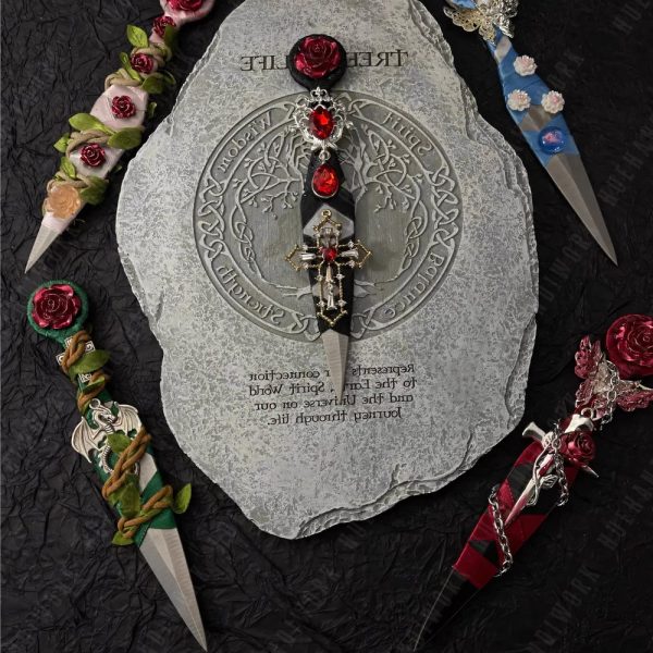 Personalized Cthulhu & Gothic Dagger, Handmade Cross and Butterfly Dagger, Unique Bridesmaid Gift, Cosplay Accessory