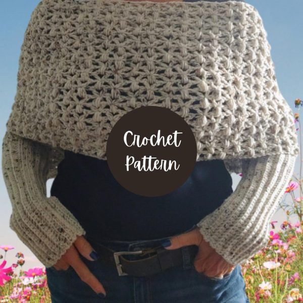 Crochet Sweater Scarf – Crochet Scarf with Sleeves – PDF Crochet Pattern –  Crochet Shawl Pattern – The Jasper Sweater Scarf (English)